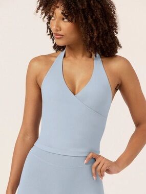 NWT CSB CROP SHOP BOUTIQUE Form Athena Tank - Dusty Blue - Size medium